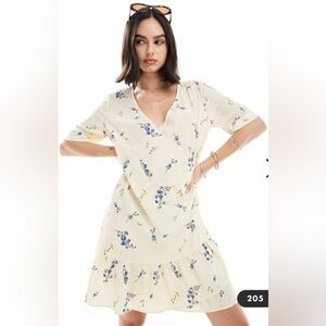 Yellow Floral Wrap Dress